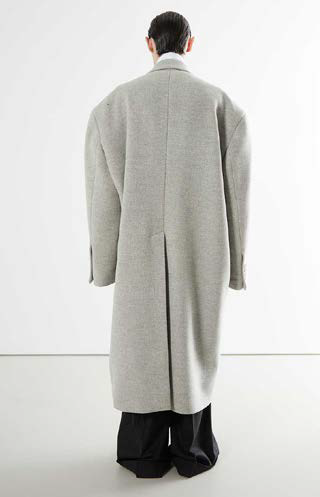 Hed Mayner Double-Breasted Coat Light Grey