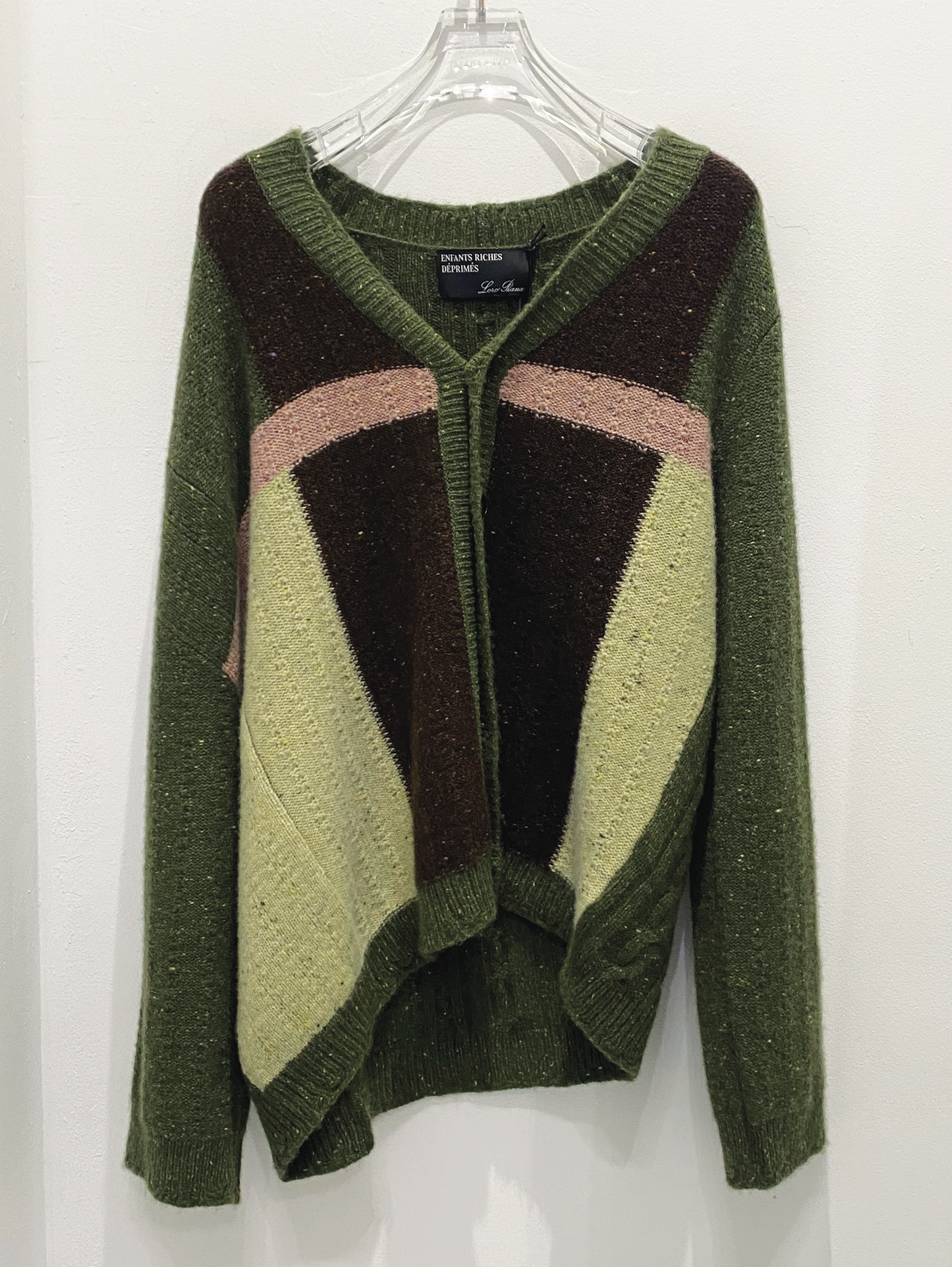 ENFANTS RICHES DÉPRIMÉS Asymmetrical Cardigan Green/Multi