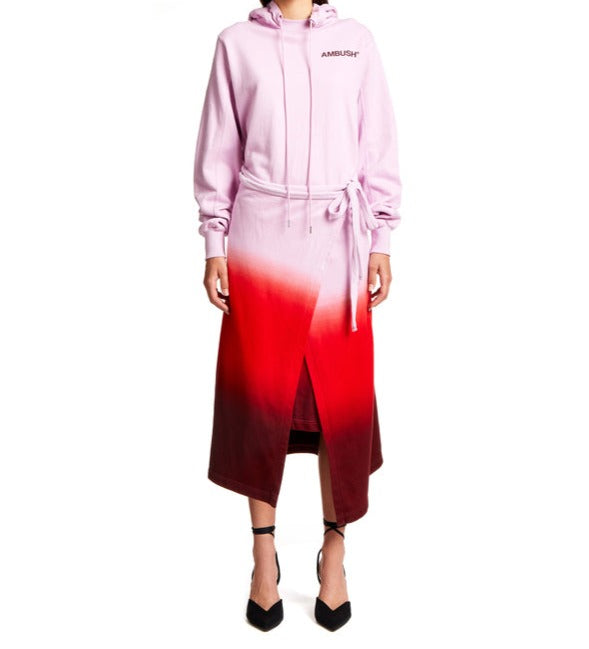 Ambush tie dye hooded Dress Pink Multi