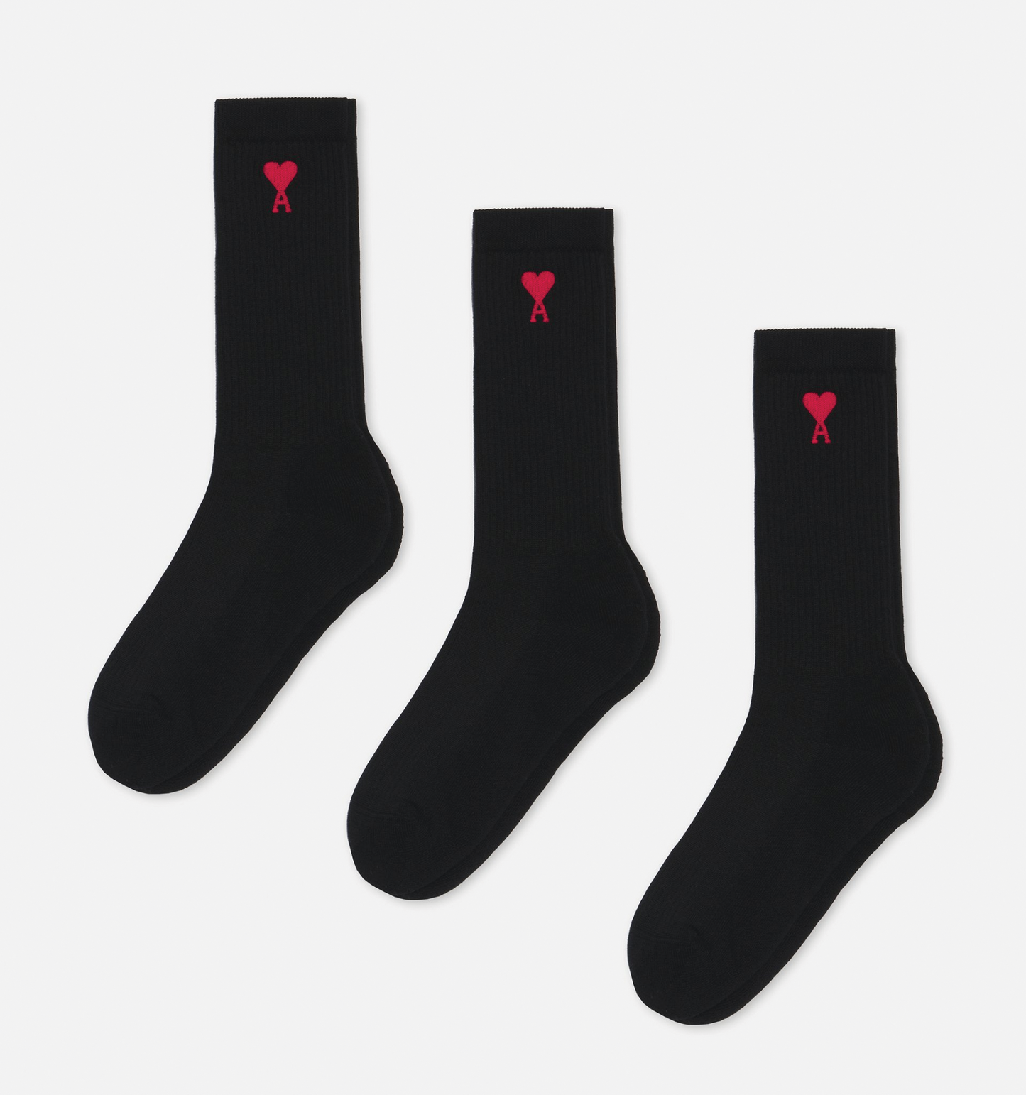 Ami Three-Pack De Cœur Socks Black