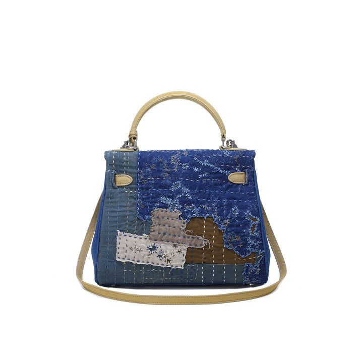 Emotional World Vintage Khaki Indigo Boro Shoulder Bag 28