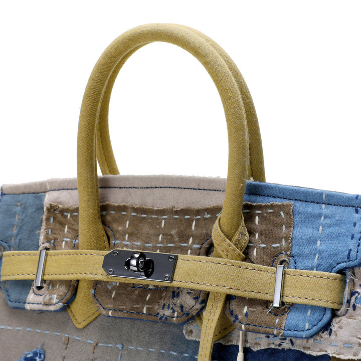 Emotional World Vintage Khaki Indigo Boro Travel Bag 25