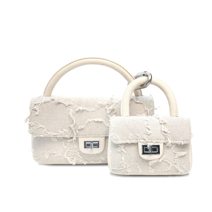 Emotional World Vintage Off White Handle Bag Large