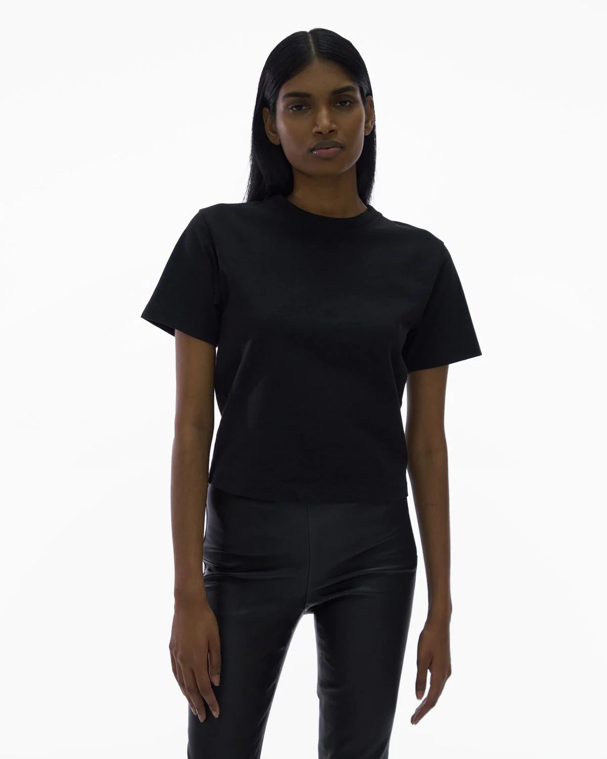 Helmut Lang Logo Crop T-Shirt Black