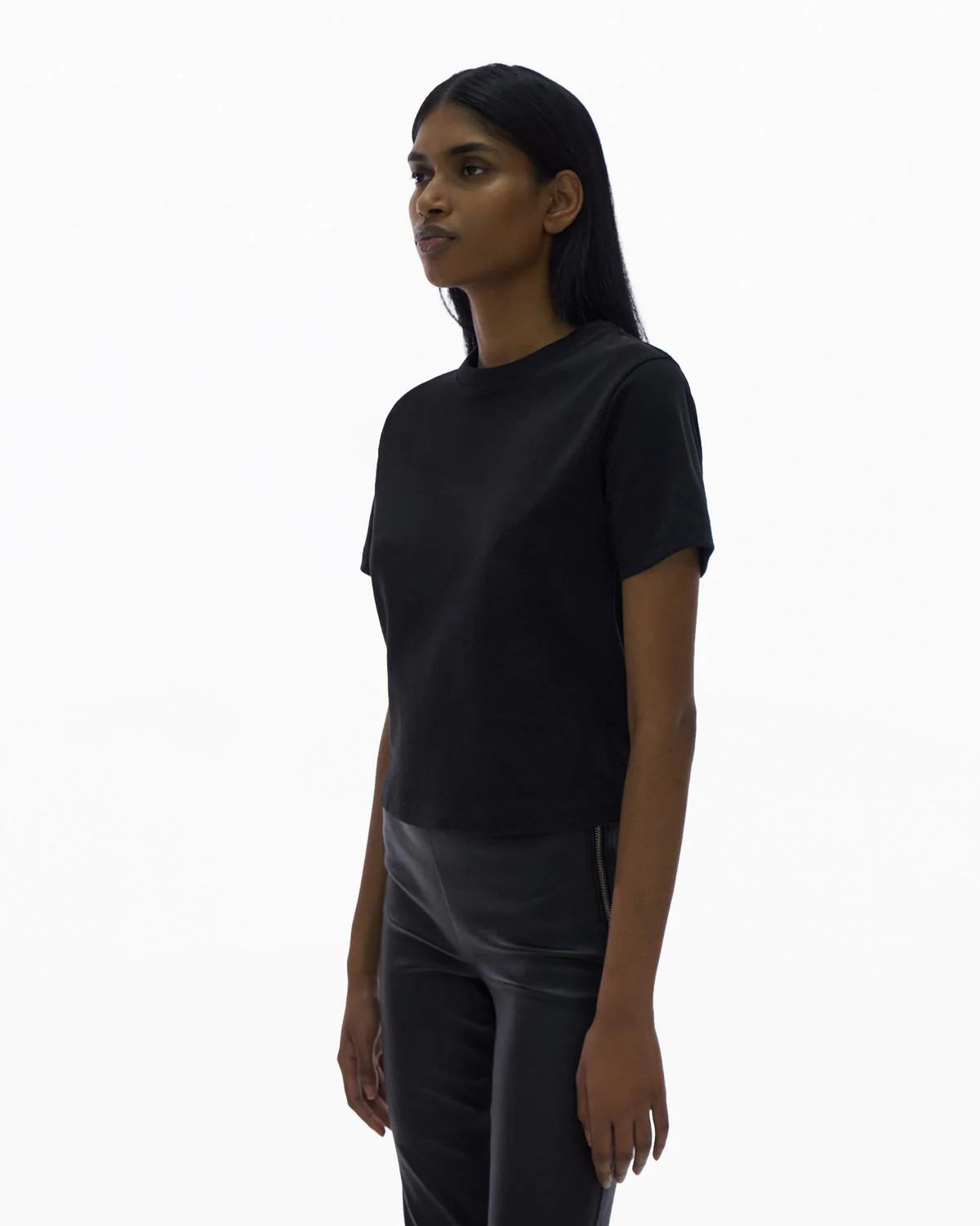 Helmut Lang Logo Crop T-Shirt Black