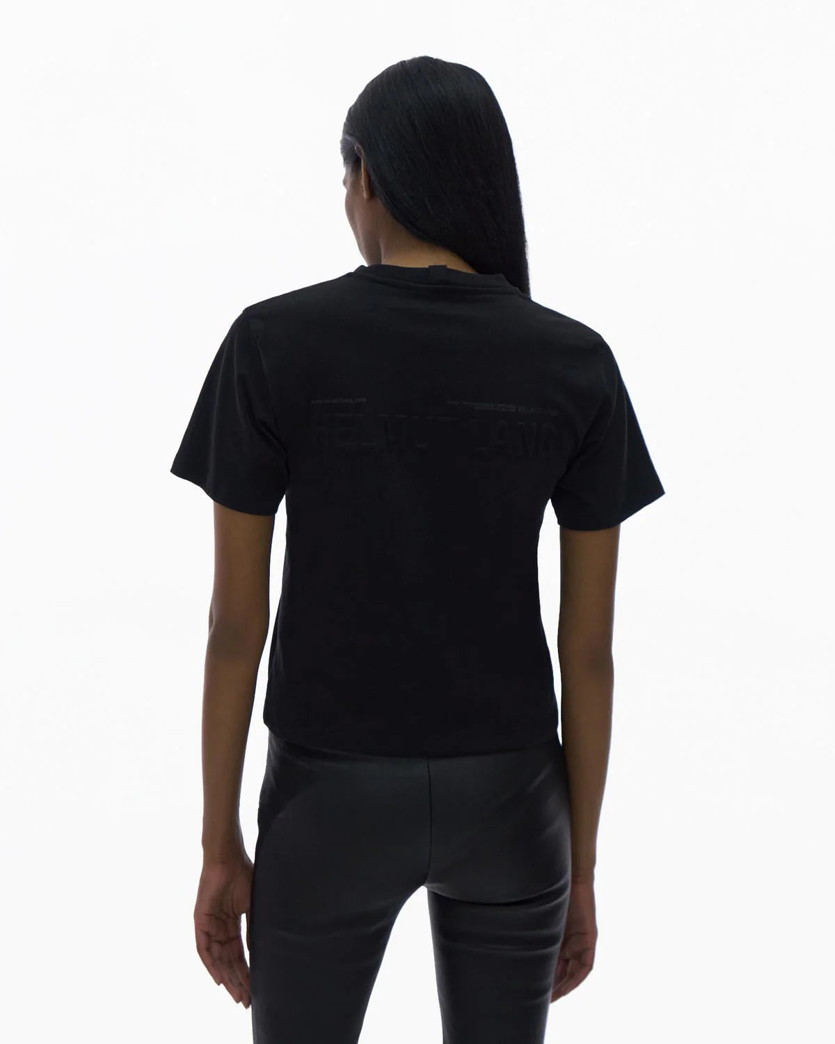 Helmut Lang Logo Crop T-Shirt Black
