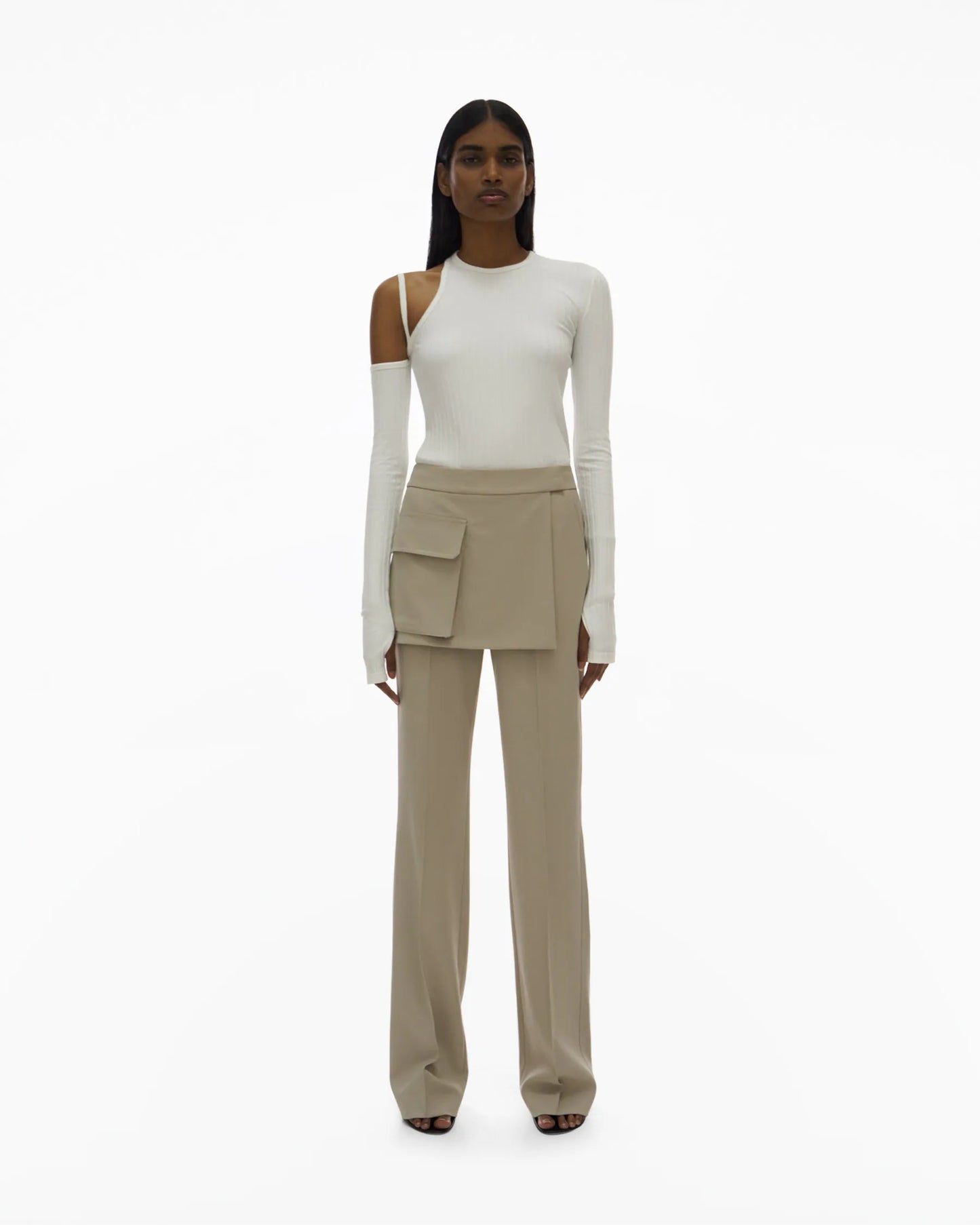 Helmut Lang Luxe Pima Cutout Top White