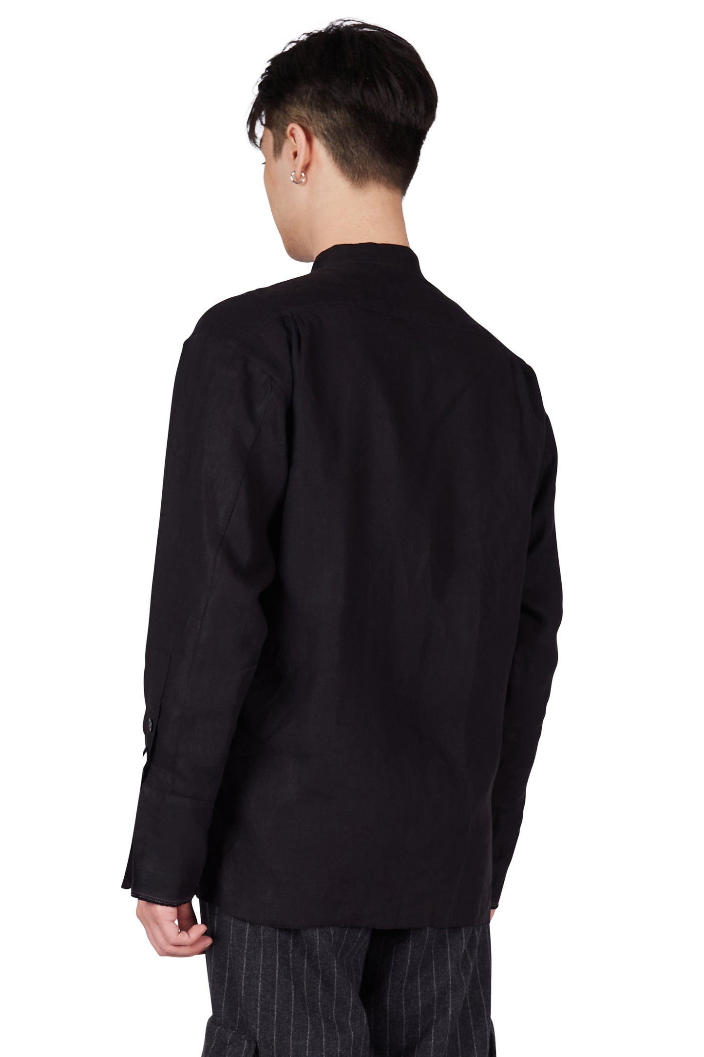 Greg Lauren Classic Studio Shirt with Bib Black