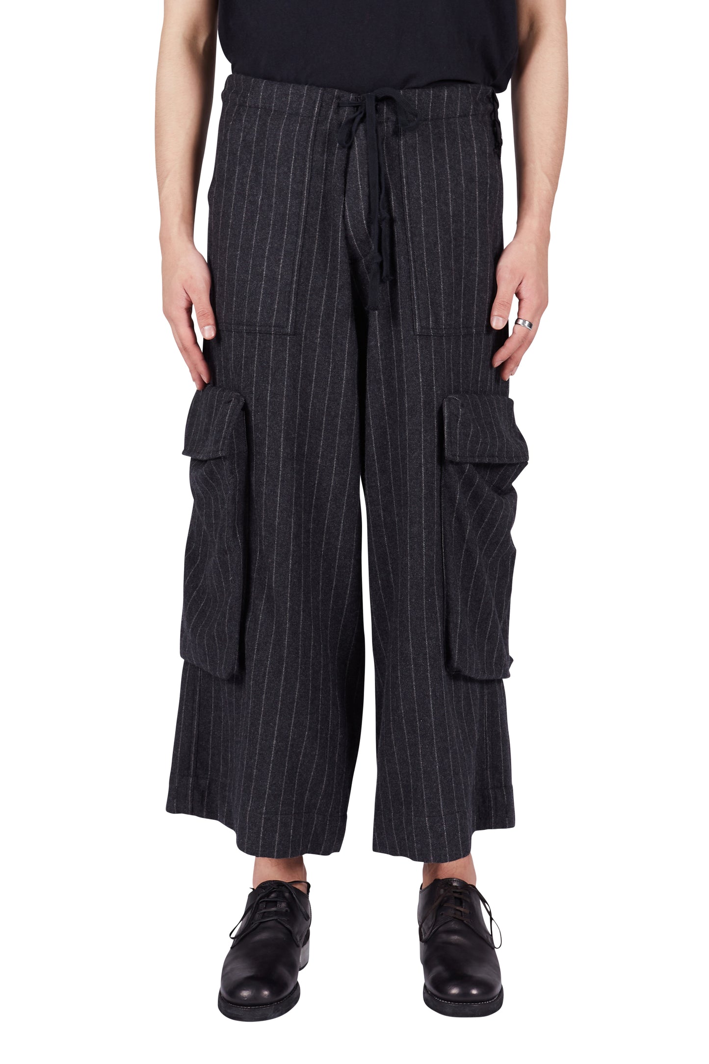 Greg Lauren Chalk Stripe Pants Black