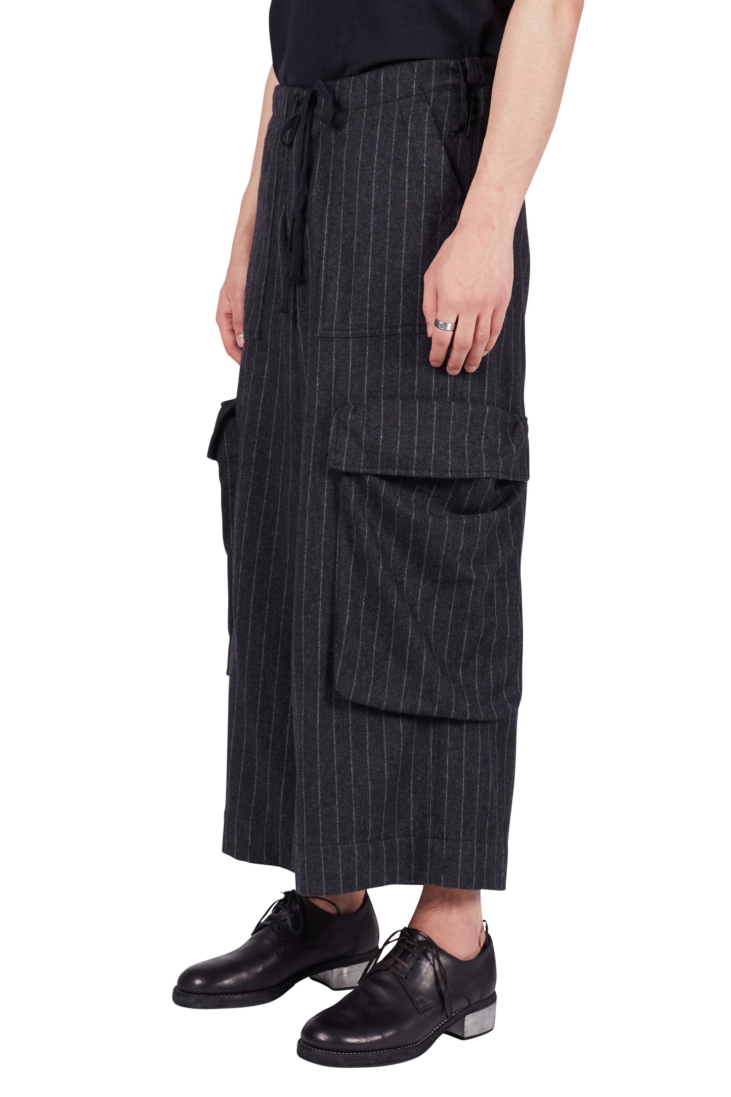 Greg Lauren Chalk Stripe Pants Black