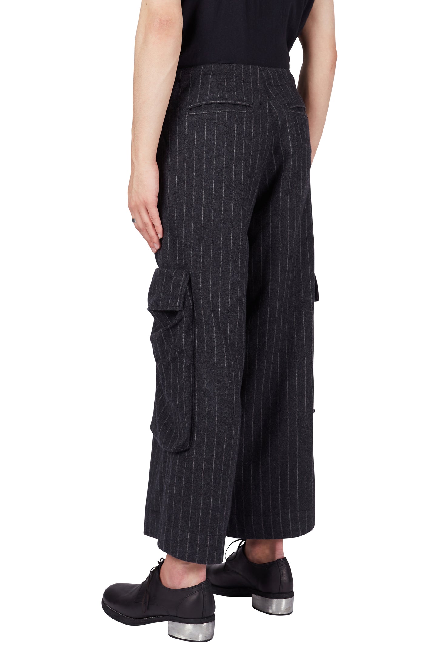 Greg Lauren Chalk Stripe Pants Black