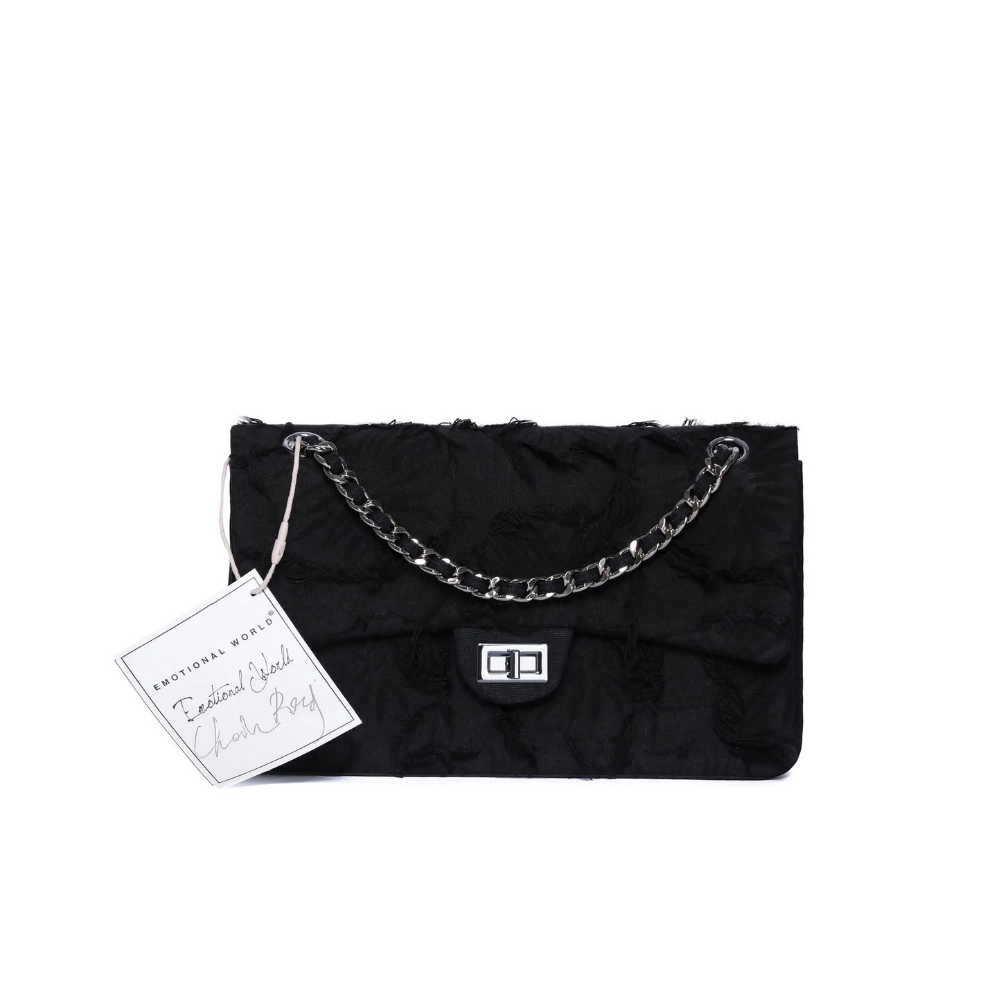 Emotional World Vintage Chain Bag Medium Black Navy