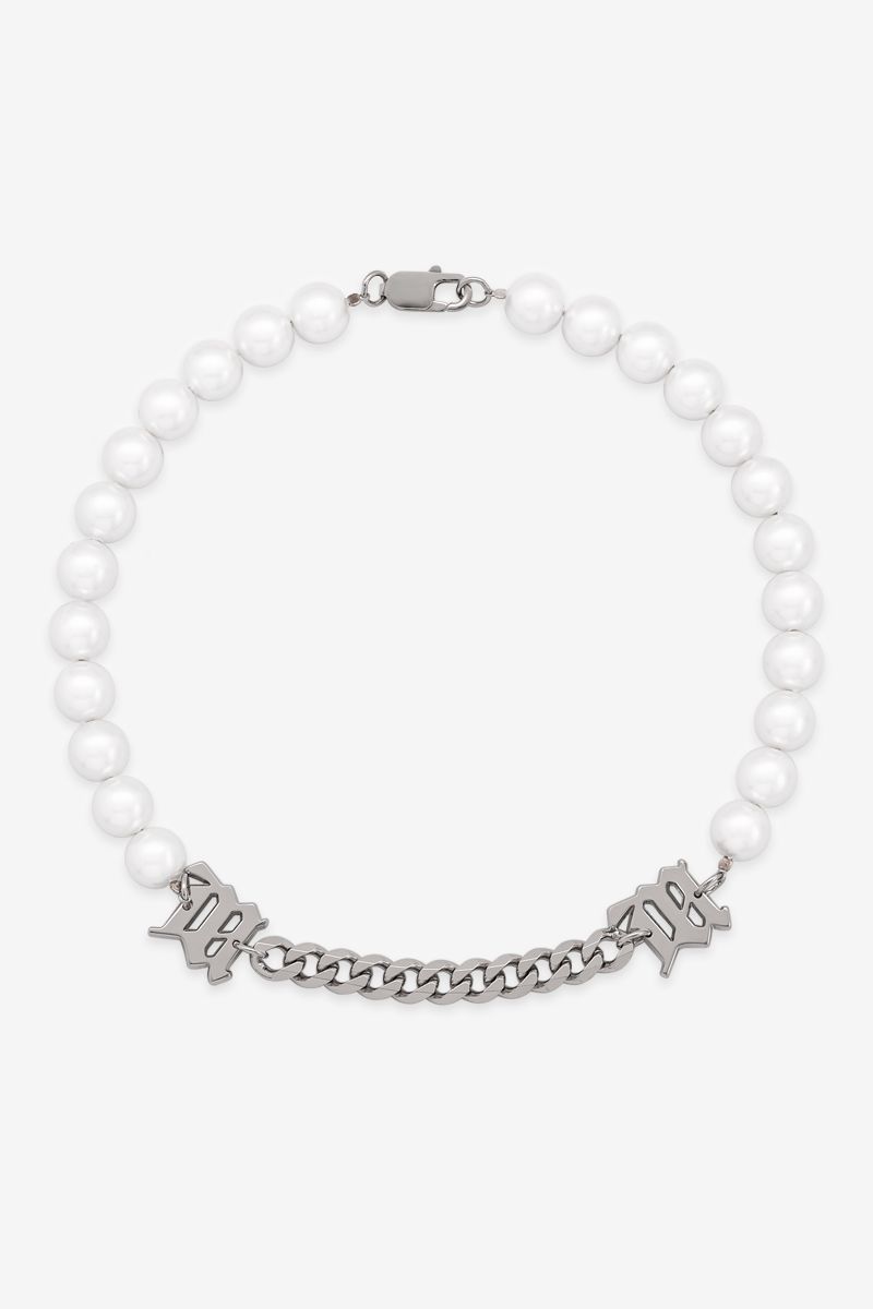 MISBHV Pearl Curb Link Choker White