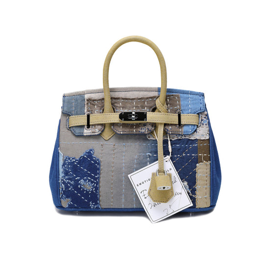 Emotional World Vintage Khaki Indigo Boro Travel Bag 25