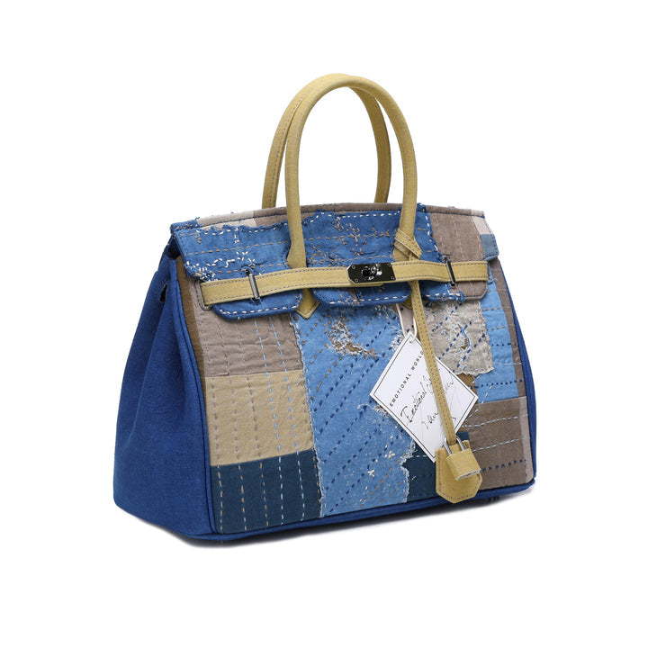 Emotional World Vintage Khaki Indigo Boro Travel Bag 35