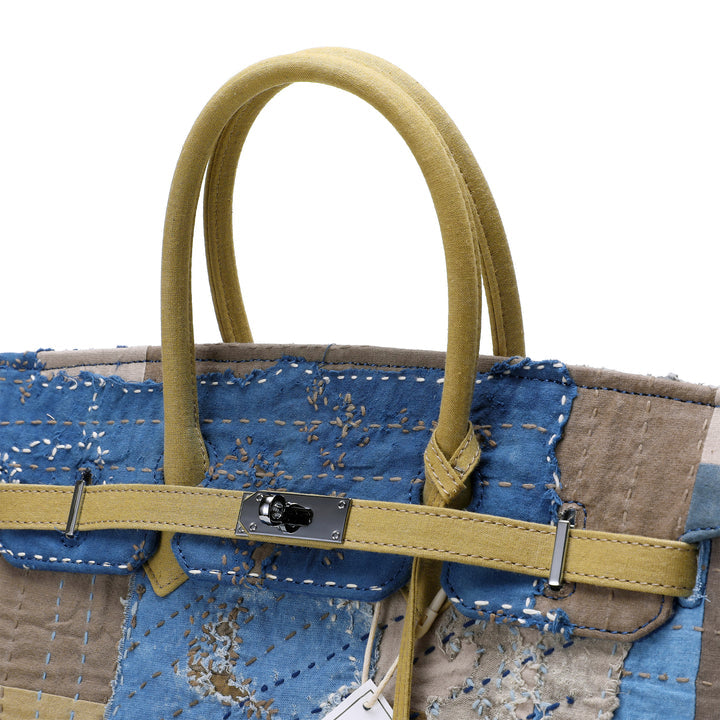 Emotional World Vintage Khaki Indigo Boro Travel Bag 35