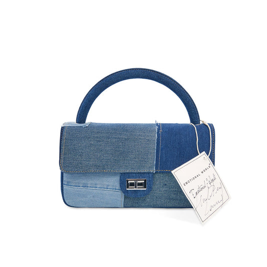 Emotional World Vintage Multi Denim Handle Bag Large