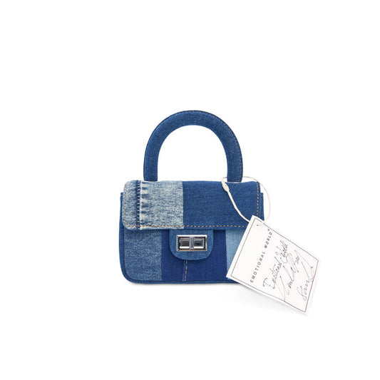 Emotional World Vintage Multi Denim Handle Bag Small