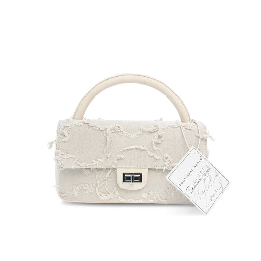 Emotional World Vintage Off White Handle Bag Large