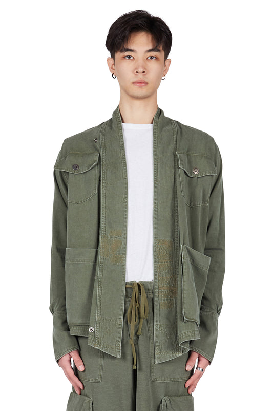 Greg Lauren Kimono Studio Jacket Khaki