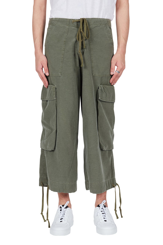 Greg Lauren 50/50 Baker Wide Leg Lounge Pants Army