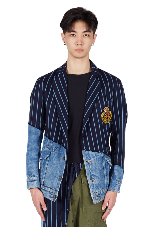 Greg Lauren 50/50 Prep Blazer Navy/Denim