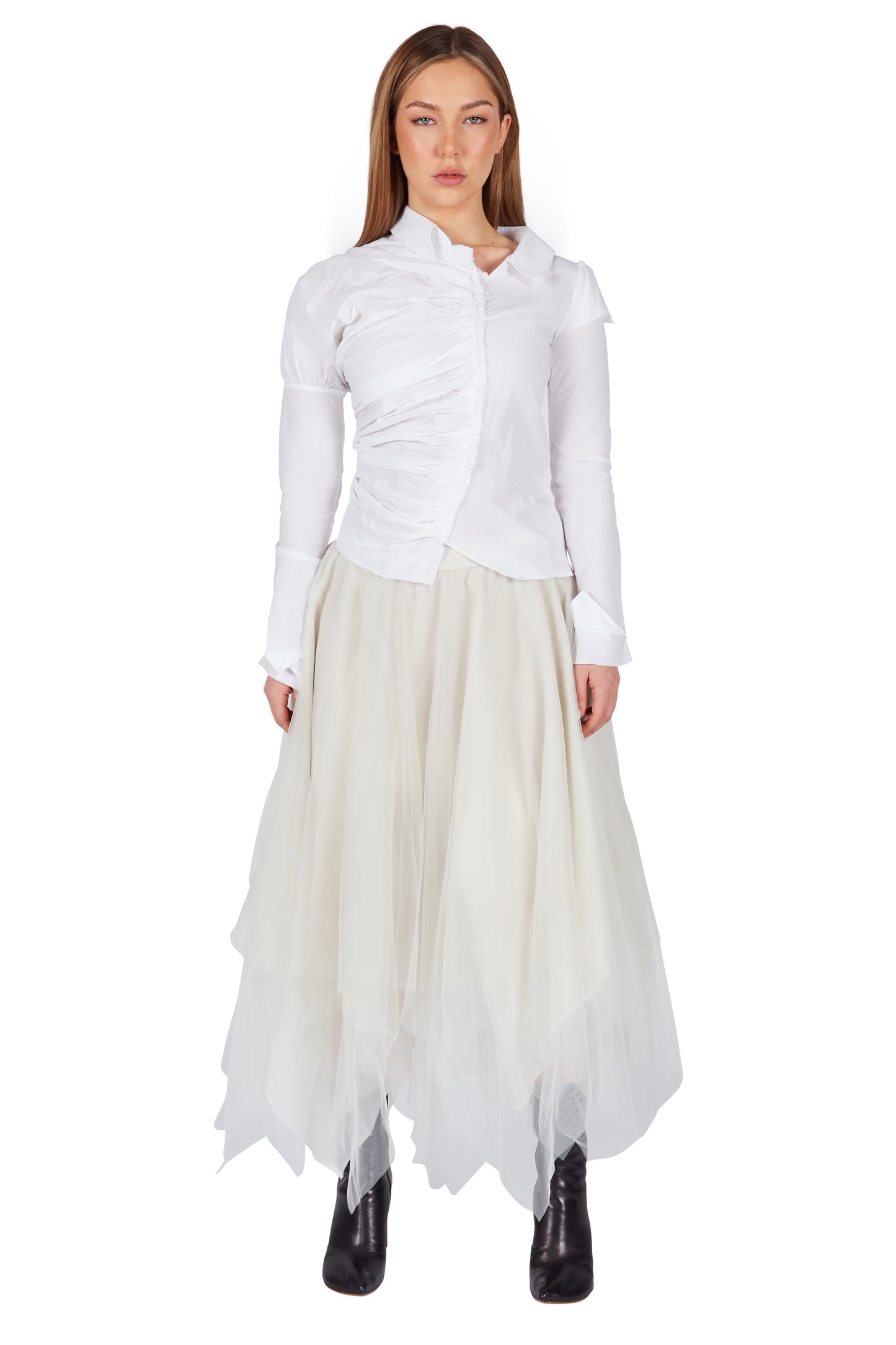 Marc Le Bihan Decalee skirt Pearl White