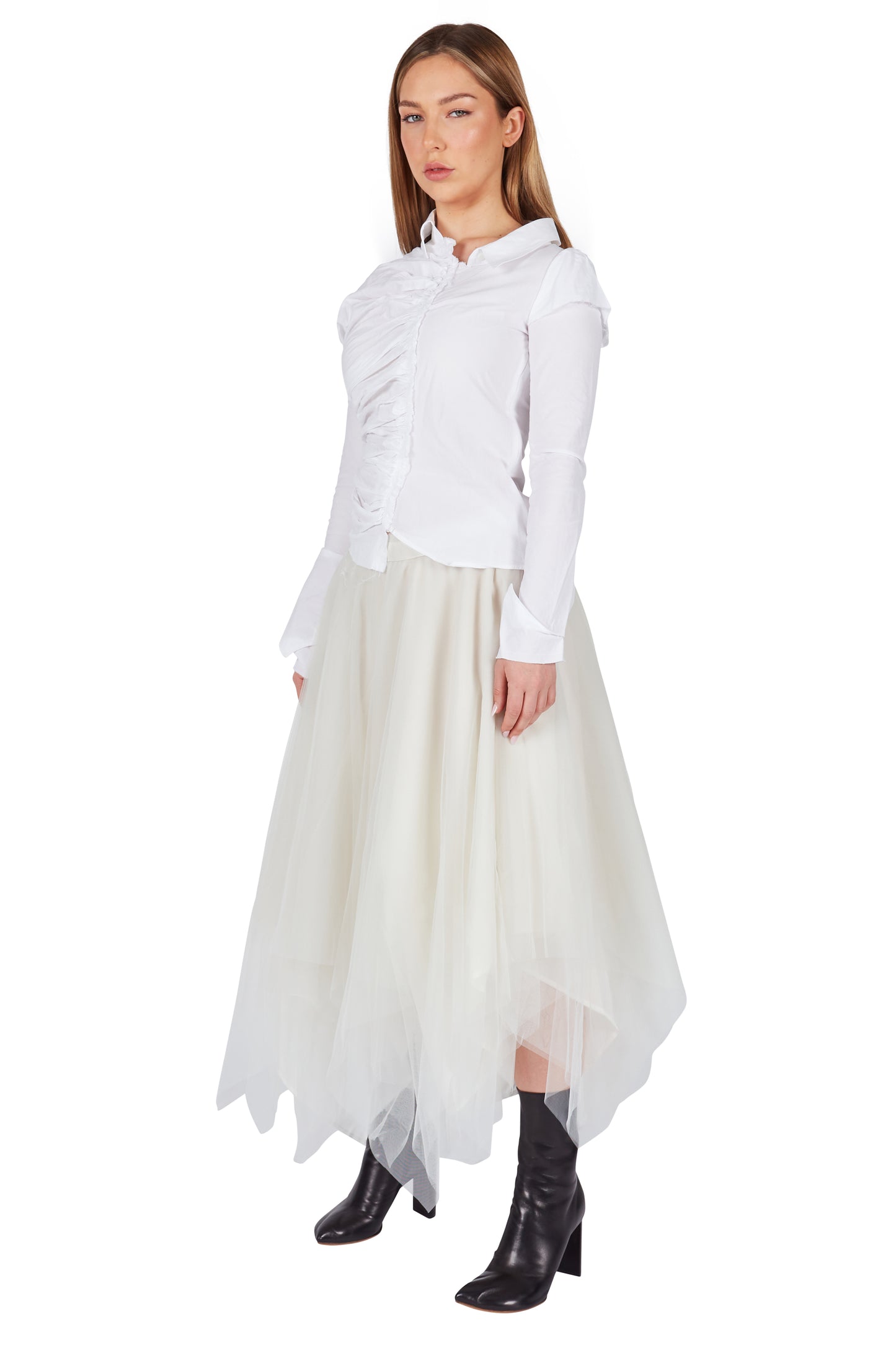 Marc Le Bihan Decalee skirt Pearl White