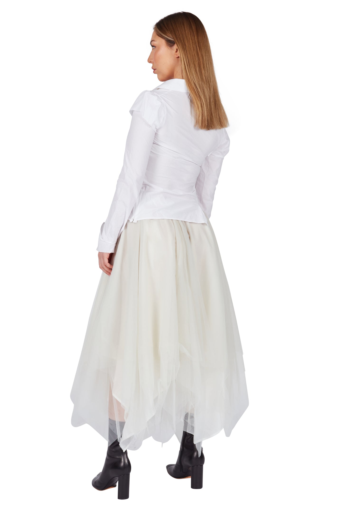 Marc Le Bihan Decalee skirt Pearl White